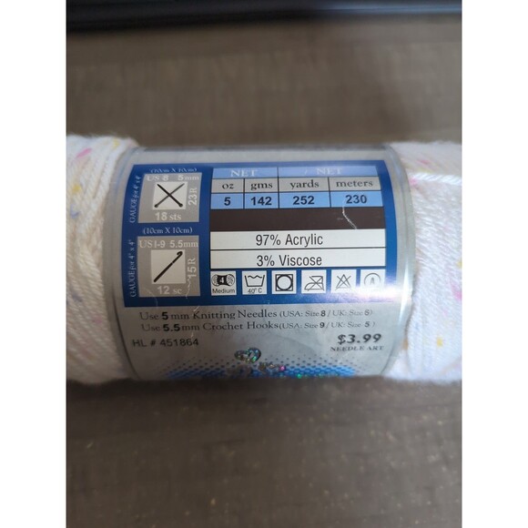 I Love This Yarn Pastels Tweed 1002 Skein 5oz 252 yds 2010 Hobby Lobby Acrylic - Picture 2 of 4